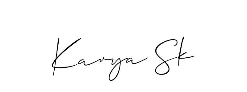 Kavya Sk stylish signature style. Best Handwritten Sign (Allison_Script) for my name. Handwritten Signature Collection Ideas for my name Kavya Sk. Kavya Sk signature style 2 images and pictures png