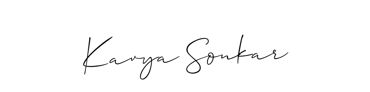 Similarly Allison_Script is the best handwritten signature design. Signature creator online .You can use it as an online autograph creator for name Kavya Sonkar. Kavya Sonkar signature style 2 images and pictures png