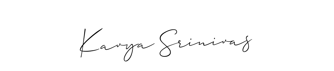 if you are searching for the best signature style for your name Kavya Srinivas. so please give up your signature search. here we have designed multiple signature styles  using Allison_Script. Kavya Srinivas signature style 2 images and pictures png