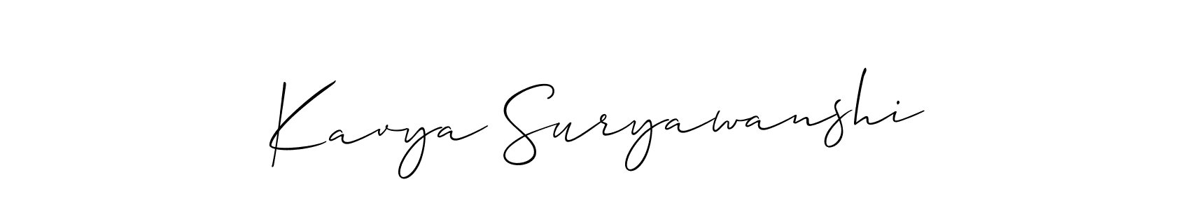 Make a beautiful signature design for name Kavya Suryawanshi. With this signature (Allison_Script) style, you can create a handwritten signature for free. Kavya Suryawanshi signature style 2 images and pictures png