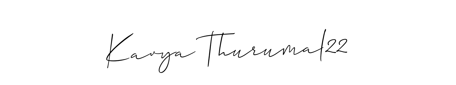 Create a beautiful signature design for name Kavya Thurumal22. With this signature (Allison_Script) fonts, you can make a handwritten signature for free. Kavya Thurumal22 signature style 2 images and pictures png