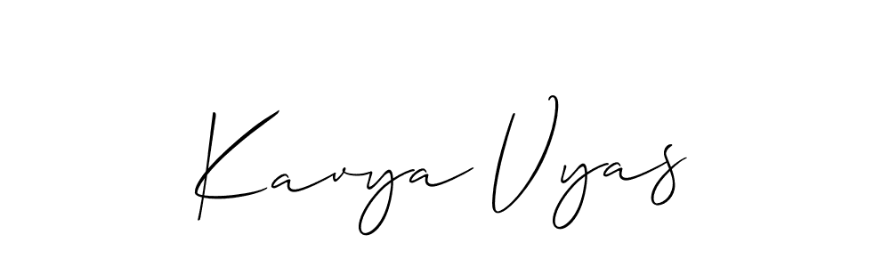 Make a beautiful signature design for name Kavya Vyas. With this signature (Allison_Script) style, you can create a handwritten signature for free. Kavya Vyas signature style 2 images and pictures png