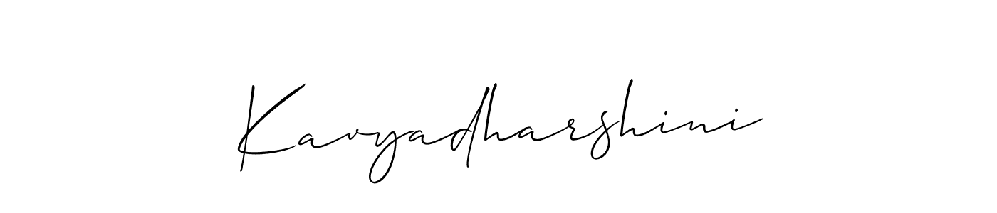 Allison_Script is a professional signature style that is perfect for those who want to add a touch of class to their signature. It is also a great choice for those who want to make their signature more unique. Get Kavyadharshini name to fancy signature for free. Kavyadharshini signature style 2 images and pictures png