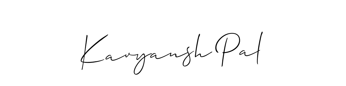 Use a signature maker to create a handwritten signature online. With this signature software, you can design (Allison_Script) your own signature for name Kavyansh Pal. Kavyansh Pal signature style 2 images and pictures png