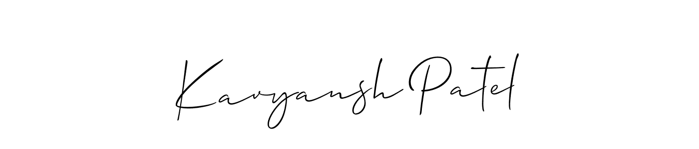 It looks lik you need a new signature style for name Kavyansh Patel. Design unique handwritten (Allison_Script) signature with our free signature maker in just a few clicks. Kavyansh Patel signature style 2 images and pictures png