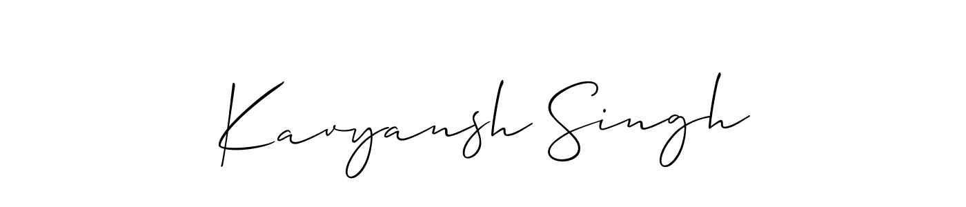 Allison_Script is a professional signature style that is perfect for those who want to add a touch of class to their signature. It is also a great choice for those who want to make their signature more unique. Get Kavyansh Singh name to fancy signature for free. Kavyansh Singh signature style 2 images and pictures png