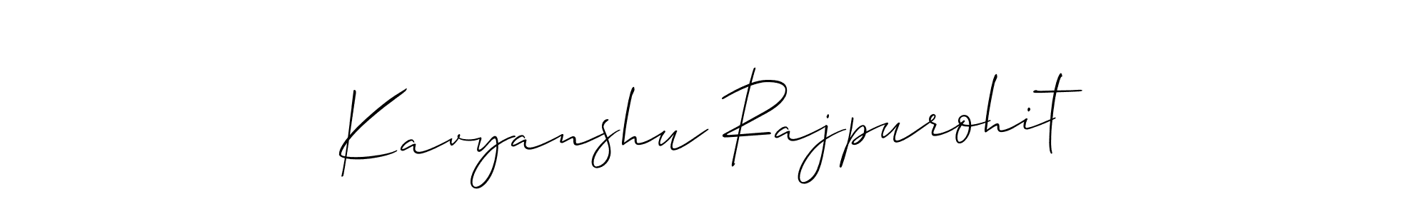 Also You can easily find your signature by using the search form. We will create Kavyanshu Rajpurohit name handwritten signature images for you free of cost using Allison_Script sign style. Kavyanshu Rajpurohit signature style 2 images and pictures png