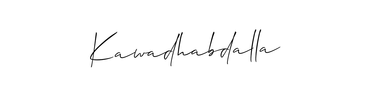 You should practise on your own different ways (Allison_Script) to write your name (Kawadhabdalla) in signature. don't let someone else do it for you. Kawadhabdalla signature style 2 images and pictures png