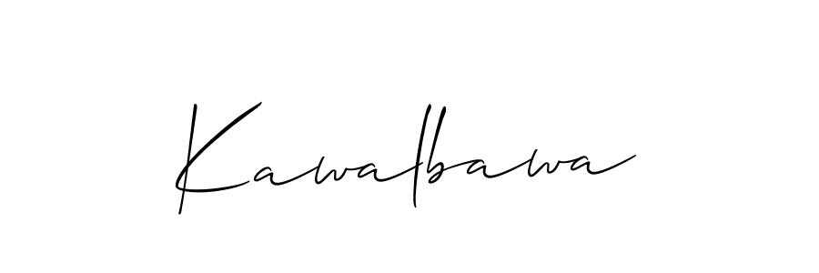 Use a signature maker to create a handwritten signature online. With this signature software, you can design (Allison_Script) your own signature for name Kawalbawa. Kawalbawa signature style 2 images and pictures png