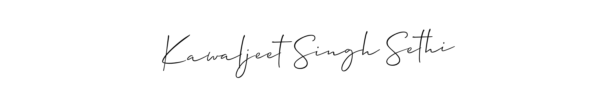 Make a beautiful signature design for name Kawaljeet Singh Sethi. With this signature (Allison_Script) style, you can create a handwritten signature for free. Kawaljeet Singh Sethi signature style 2 images and pictures png