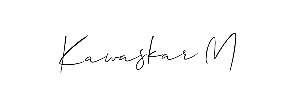Also You can easily find your signature by using the search form. We will create Kawaskar M name handwritten signature images for you free of cost using Allison_Script sign style. Kawaskar M signature style 2 images and pictures png