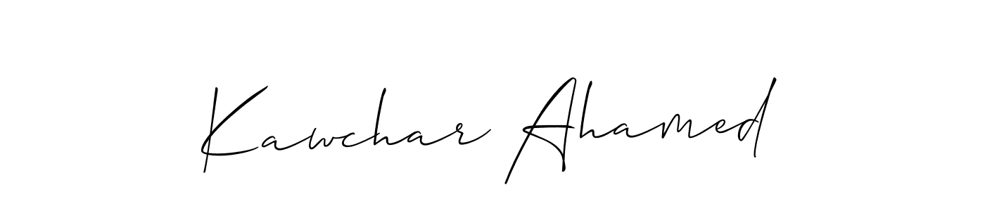 Make a short Kawchar Ahamed signature style. Manage your documents anywhere anytime using Allison_Script. Create and add eSignatures, submit forms, share and send files easily. Kawchar Ahamed signature style 2 images and pictures png