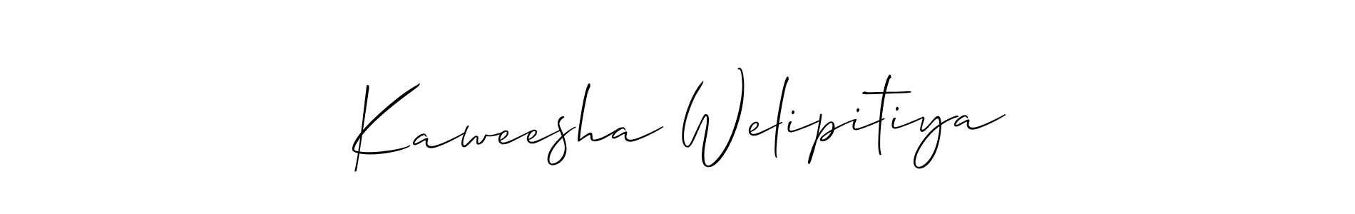 You should practise on your own different ways (Allison_Script) to write your name (Kaweesha Welipitiya) in signature. don't let someone else do it for you. Kaweesha Welipitiya signature style 2 images and pictures png