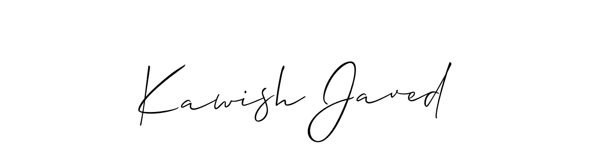 Use a signature maker to create a handwritten signature online. With this signature software, you can design (Allison_Script) your own signature for name Kawish Javed. Kawish Javed signature style 2 images and pictures png