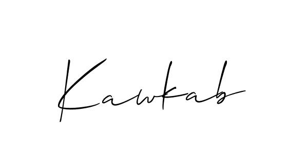 Use a signature maker to create a handwritten signature online. With this signature software, you can design (Allison_Script) your own signature for name Kawkab. Kawkab signature style 2 images and pictures png