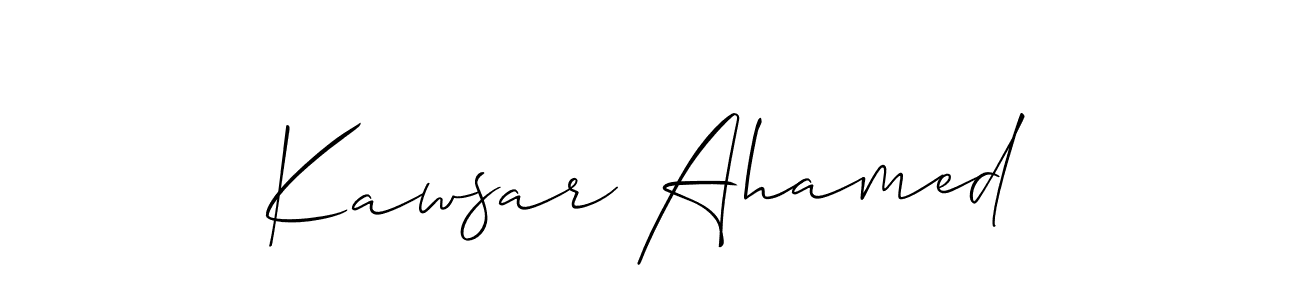 Create a beautiful signature design for name Kawsar Ahamed. With this signature (Allison_Script) fonts, you can make a handwritten signature for free. Kawsar Ahamed signature style 2 images and pictures png