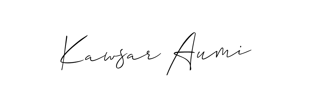 Also we have Kawsar Aumi name is the best signature style. Create professional handwritten signature collection using Allison_Script autograph style. Kawsar Aumi signature style 2 images and pictures png