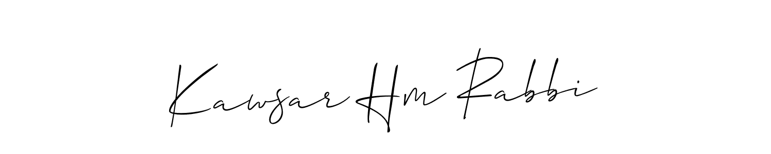 How to Draw Kawsar Hm Rabbi signature style? Allison_Script is a latest design signature styles for name Kawsar Hm Rabbi. Kawsar Hm Rabbi signature style 2 images and pictures png