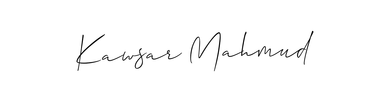 Kawsar Mahmud stylish signature style. Best Handwritten Sign (Allison_Script) for my name. Handwritten Signature Collection Ideas for my name Kawsar Mahmud. Kawsar Mahmud signature style 2 images and pictures png