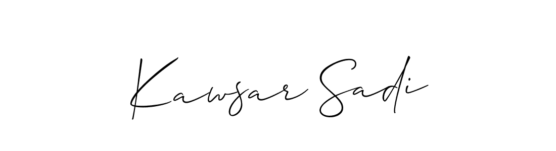 Also we have Kawsar Sadi name is the best signature style. Create professional handwritten signature collection using Allison_Script autograph style. Kawsar Sadi signature style 2 images and pictures png
