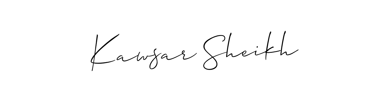 How to Draw Kawsar Sheikh signature style? Allison_Script is a latest design signature styles for name Kawsar Sheikh. Kawsar Sheikh signature style 2 images and pictures png