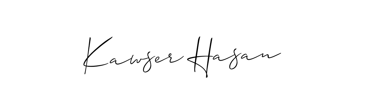 Design your own signature with our free online signature maker. With this signature software, you can create a handwritten (Allison_Script) signature for name Kawser Hasan. Kawser Hasan signature style 2 images and pictures png