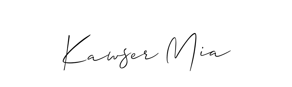 Kawser Mia stylish signature style. Best Handwritten Sign (Allison_Script) for my name. Handwritten Signature Collection Ideas for my name Kawser Mia. Kawser Mia signature style 2 images and pictures png