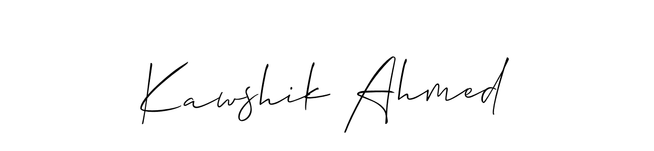 Here are the top 10 professional signature styles for the name Kawshik Ahmed. These are the best autograph styles you can use for your name. Kawshik Ahmed signature style 2 images and pictures png
