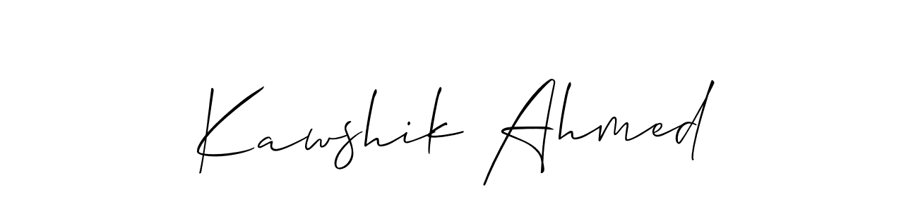 It looks lik you need a new signature style for name Kawshik Ahmed. Design unique handwritten (Allison_Script) signature with our free signature maker in just a few clicks. Kawshik Ahmed signature style 2 images and pictures png