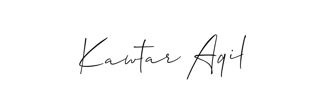 Design your own signature with our free online signature maker. With this signature software, you can create a handwritten (Allison_Script) signature for name Kawtar Aqil. Kawtar Aqil signature style 2 images and pictures png