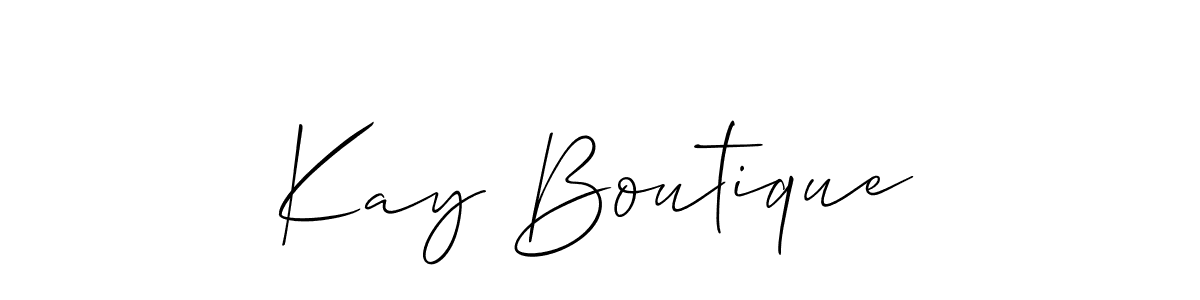 Similarly Allison_Script is the best handwritten signature design. Signature creator online .You can use it as an online autograph creator for name Kay Boutique. Kay Boutique signature style 2 images and pictures png