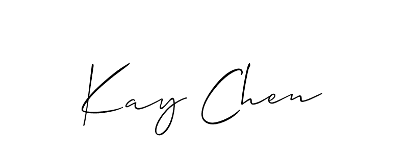 Allison_Script is a professional signature style that is perfect for those who want to add a touch of class to their signature. It is also a great choice for those who want to make their signature more unique. Get Kay Chen name to fancy signature for free. Kay Chen signature style 2 images and pictures png