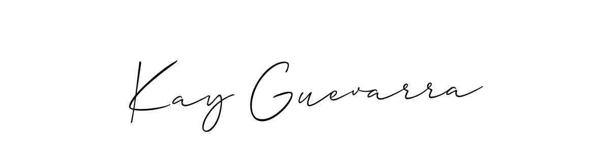 Allison_Script is a professional signature style that is perfect for those who want to add a touch of class to their signature. It is also a great choice for those who want to make their signature more unique. Get Kay Guevarra name to fancy signature for free. Kay Guevarra signature style 2 images and pictures png