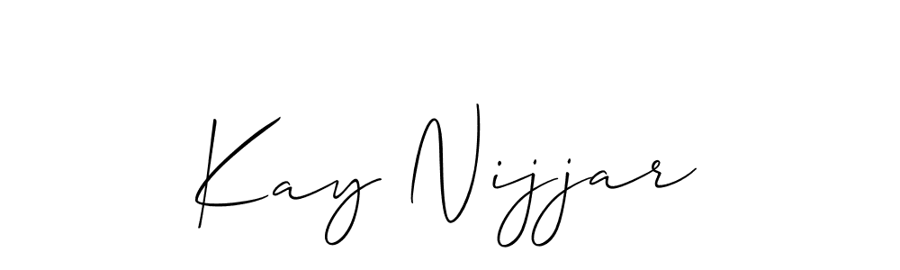 Make a beautiful signature design for name Kay Nijjar. With this signature (Allison_Script) style, you can create a handwritten signature for free. Kay Nijjar signature style 2 images and pictures png