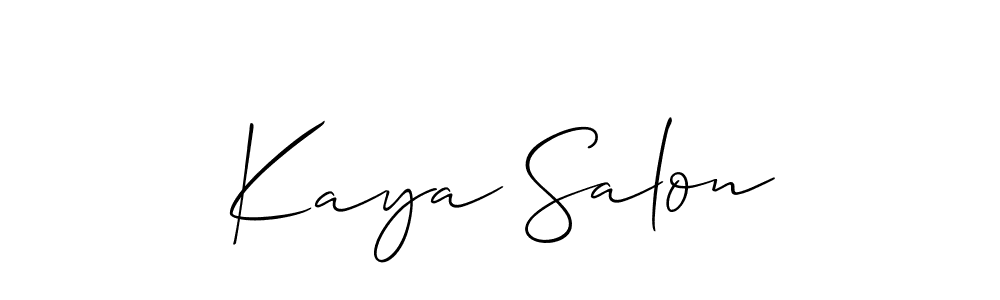 Check out images of Autograph of Kaya Salon name. Actor Kaya Salon Signature Style. Allison_Script is a professional sign style online. Kaya Salon signature style 2 images and pictures png