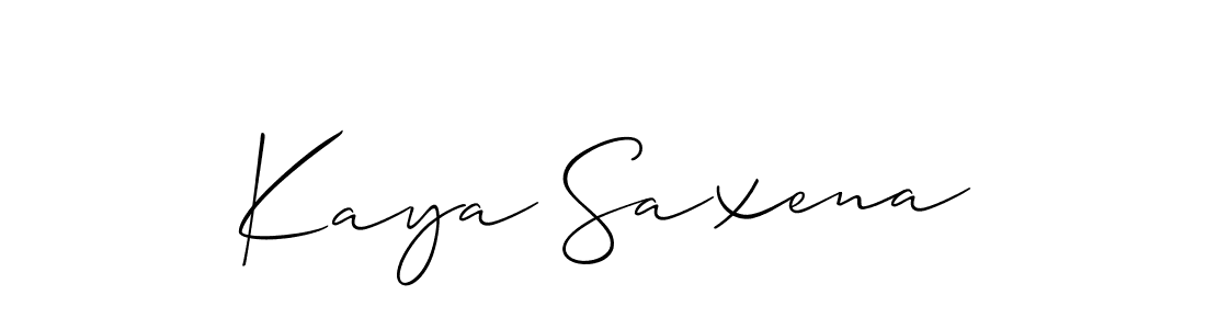 if you are searching for the best signature style for your name Kaya Saxena. so please give up your signature search. here we have designed multiple signature styles  using Allison_Script. Kaya Saxena signature style 2 images and pictures png