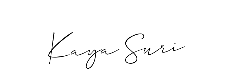 It looks lik you need a new signature style for name Kaya Suri. Design unique handwritten (Allison_Script) signature with our free signature maker in just a few clicks. Kaya Suri signature style 2 images and pictures png