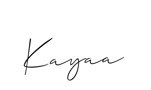 Use a signature maker to create a handwritten signature online. With this signature software, you can design (Allison_Script) your own signature for name Kayaa. Kayaa signature style 2 images and pictures png