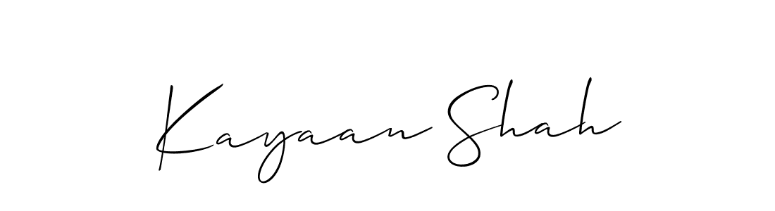 Allison_Script is a professional signature style that is perfect for those who want to add a touch of class to their signature. It is also a great choice for those who want to make their signature more unique. Get Kayaan Shah name to fancy signature for free. Kayaan Shah signature style 2 images and pictures png