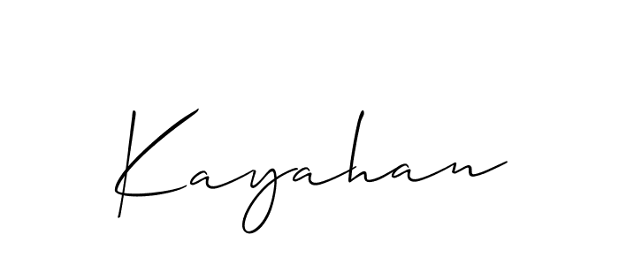 It looks lik you need a new signature style for name Kayahan. Design unique handwritten (Allison_Script) signature with our free signature maker in just a few clicks. Kayahan signature style 2 images and pictures png