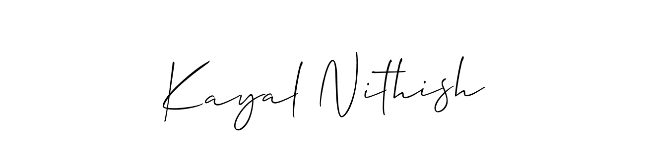 Design your own signature with our free online signature maker. With this signature software, you can create a handwritten (Allison_Script) signature for name Kayal Nithish. Kayal Nithish signature style 2 images and pictures png