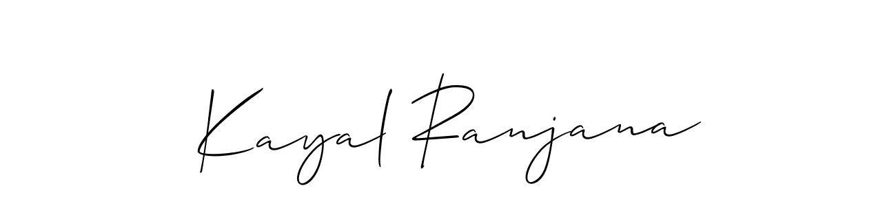 Allison_Script is a professional signature style that is perfect for those who want to add a touch of class to their signature. It is also a great choice for those who want to make their signature more unique. Get Kayal Ranjana name to fancy signature for free. Kayal Ranjana signature style 2 images and pictures png