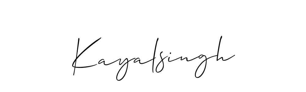Make a beautiful signature design for name Kayalsingh. With this signature (Allison_Script) style, you can create a handwritten signature for free. Kayalsingh signature style 2 images and pictures png