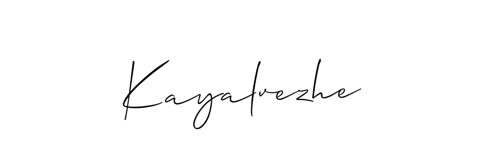 Kayalvezhe stylish signature style. Best Handwritten Sign (Allison_Script) for my name. Handwritten Signature Collection Ideas for my name Kayalvezhe. Kayalvezhe signature style 2 images and pictures png