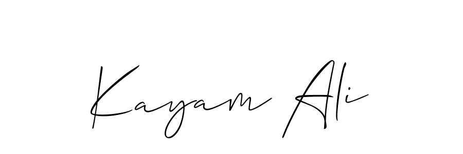 Allison_Script is a professional signature style that is perfect for those who want to add a touch of class to their signature. It is also a great choice for those who want to make their signature more unique. Get Kayam Ali name to fancy signature for free. Kayam Ali signature style 2 images and pictures png