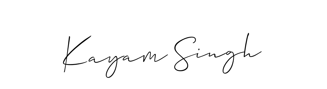 Allison_Script is a professional signature style that is perfect for those who want to add a touch of class to their signature. It is also a great choice for those who want to make their signature more unique. Get Kayam Singh name to fancy signature for free. Kayam Singh signature style 2 images and pictures png