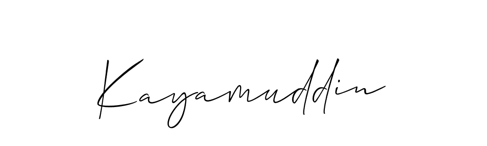 Allison_Script is a professional signature style that is perfect for those who want to add a touch of class to their signature. It is also a great choice for those who want to make their signature more unique. Get Kayamuddin name to fancy signature for free. Kayamuddin signature style 2 images and pictures png