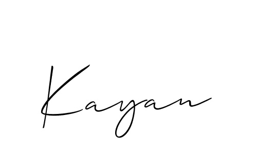 Make a beautiful signature design for name Kayan. With this signature (Allison_Script) style, you can create a handwritten signature for free. Kayan signature style 2 images and pictures png