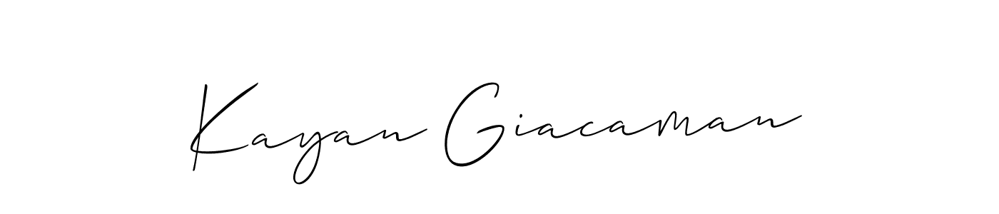 You should practise on your own different ways (Allison_Script) to write your name (Kayan Giacaman) in signature. don't let someone else do it for you. Kayan Giacaman signature style 2 images and pictures png