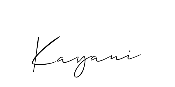 Make a beautiful signature design for name Kayani. With this signature (Allison_Script) style, you can create a handwritten signature for free. Kayani signature style 2 images and pictures png